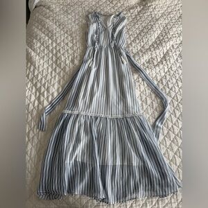 Love Colétte Striped Maxi Dress with Belt (Small)
